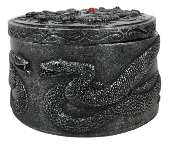 Ebros Gift Greek Goddess Medusa Head With Snake Hairs And Red Gem Decorative Jewelry Box