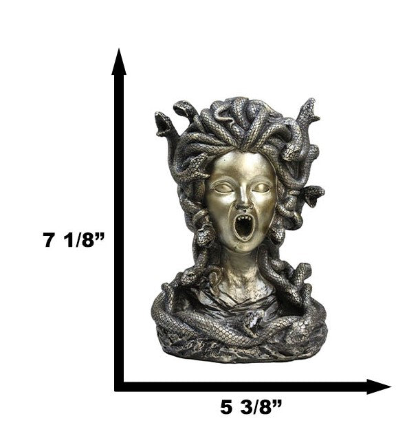 Ebros Gift Greek Goddess Medusa With Snake Hairs Backflow Incense Cone Burner Figurine