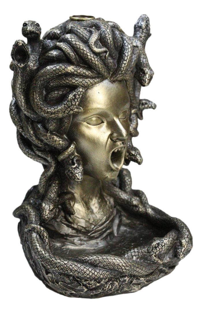 Ebros Gift Greek Goddess Medusa With Snake Hairs Backflow Incense Cone Burner Figurine
