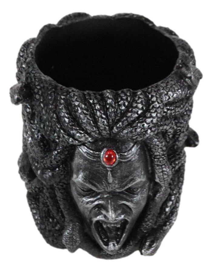Ebros Gift Greek Goddess Severed Medusa Head With Snake Hairs Stationery Brush Pen Holder