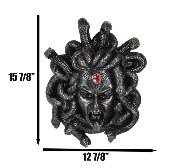 Ebros Gift Greek Gorgon Goddess Medusa Head With Hair Of Snakes And Red Gem Wall Decor