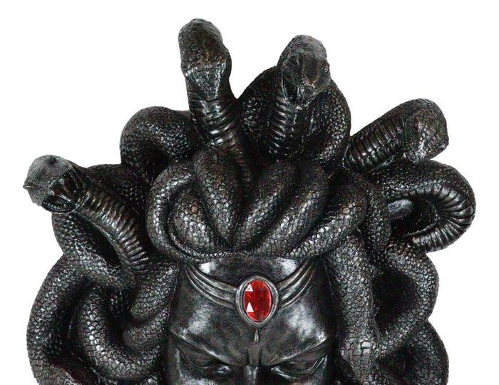 Ebros Gift Greek Gorgon Goddess Medusa Head With Hair Of Snakes And Red Gem Wall Decor