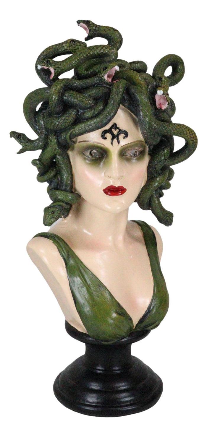 Ebros Gift Greek Gorgon Sisters Goddess Medusa With Wild Snake Hair And LED Red Eyes Statue