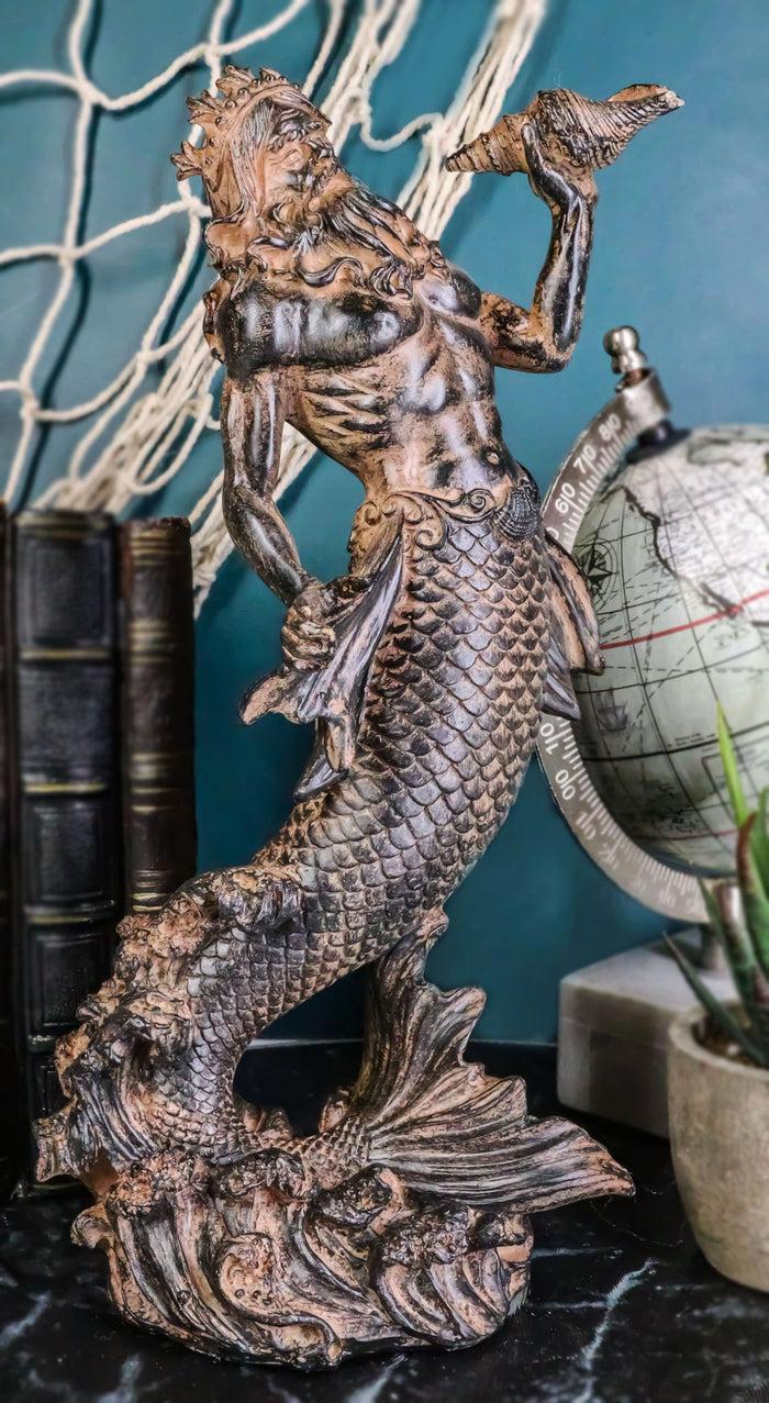 ebros gift Greek Mythology God of The Seas And Tremors Merman Poseidon Statue Neptune Decor