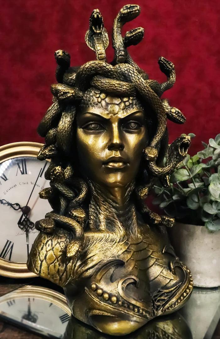 ebros gift Greek Mythology Gorgon Sisters Goddess Medusa With Wild Snakes Hair Bust Statue