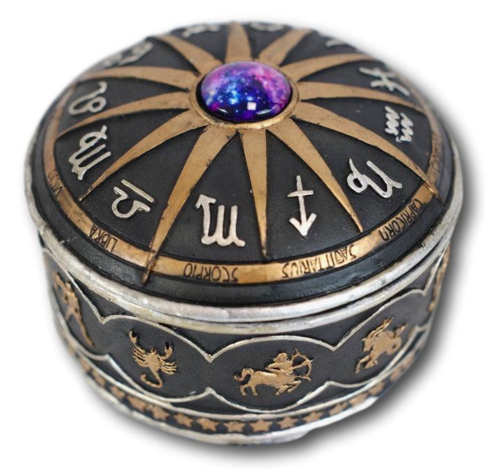 Ebros Gift Greek Zodiac Constellations With Sun And Space Gem Lid Decorative Trinket Box