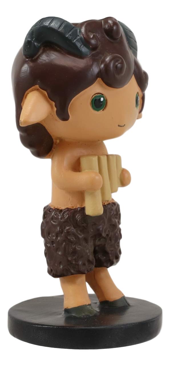Ebros Gift Greekies Greek God Of The Wild Music And Lust Pan Holding Flute Figurine 3.75"H
