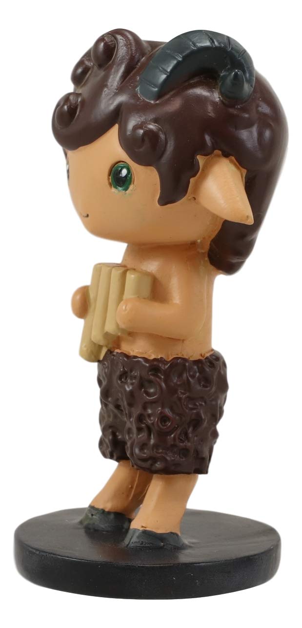 Ebros Gift Greekies Greek God Of The Wild Music And Lust Pan Holding Flute Figurine 3.75"H