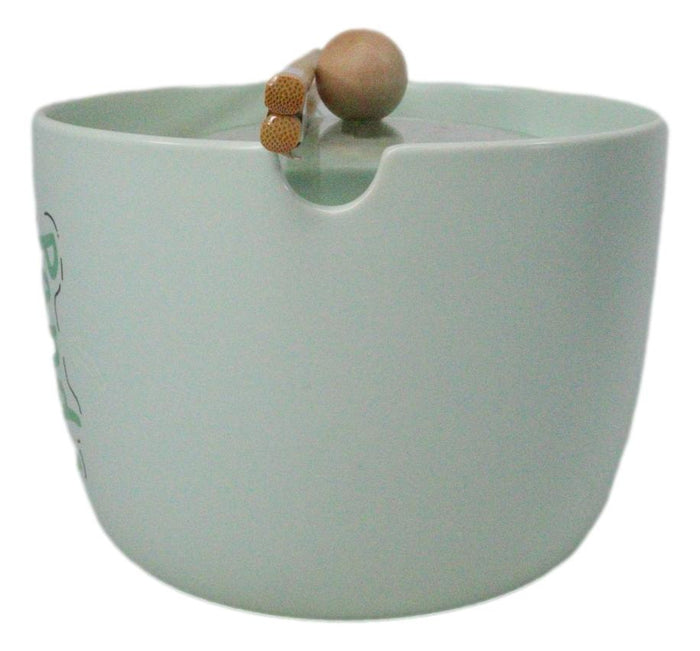 Ebros Gift Green Curious Lucky Panda Donburi Ramen Soup Bowl With Chopsticks And Lid
