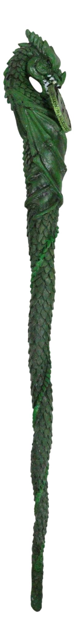 Ebros Gift Green Earth Gaia Soul Drake Elemental Dragon Fantasy Cosplay Magic Wand 14" L