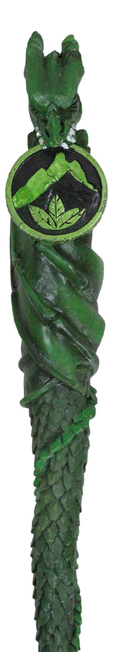 ebros gift Green Earth Gaia Soul Drake Elemental Dragon Fantasy Cosplay Magic Wand 14" L