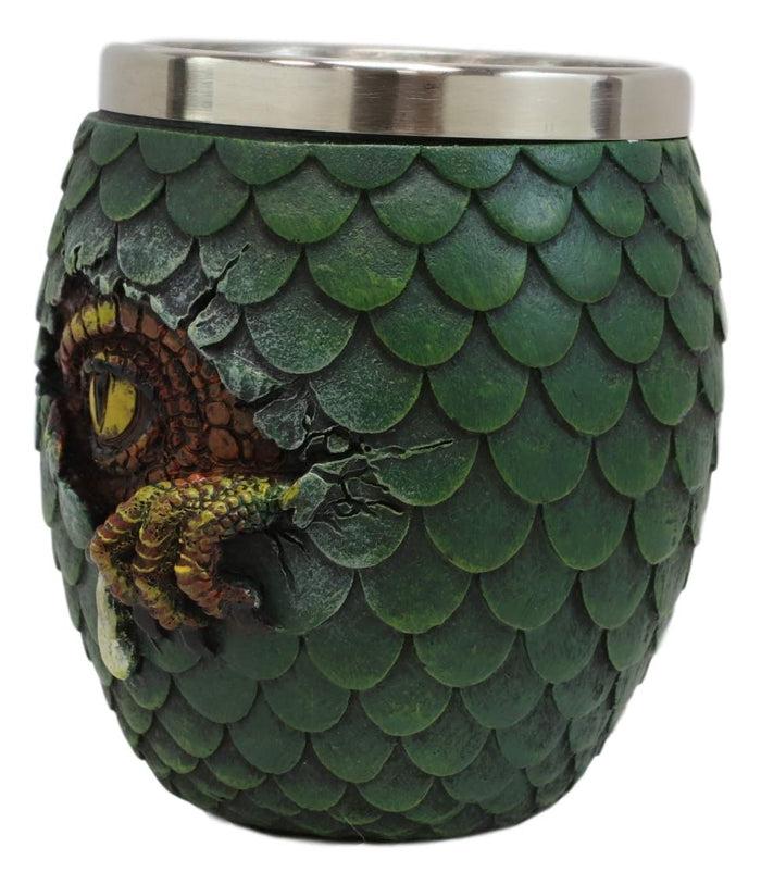 Ebros Gift Green Khaleesi's Dragon Scale Egg With Hatching Wyrmling Small Cup Shot Glass