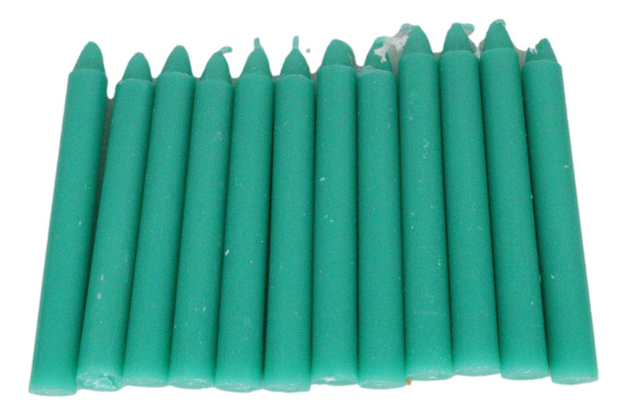 Ebros Gift Green Luck Prosperity Pack Of 12 Wicca Occult Witch Ritual Spell Chime Candles
