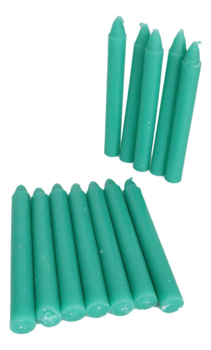 Ebros Gift Green Luck Prosperity Pack Of 12 Wicca Occult Witch Ritual Spell Chime Candles