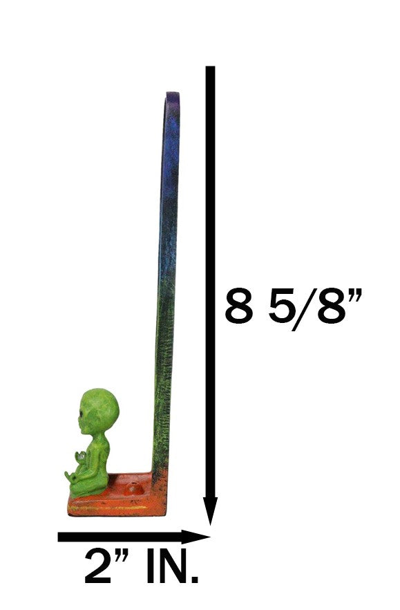 Ebros Gift Green Roswell Alien UFO With 7 Chakra Zone Colors Incense Stick Burner Figurine