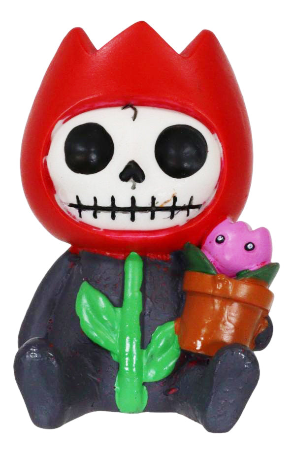 Ebros Gift Green Thumb Furrybones Tully The Tulip Flower Skeleton Furry Bones Figurine