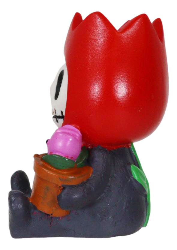 Ebros Gift Green Thumb Furrybones Tully The Tulip Flower Skeleton Furry Bones Figurine