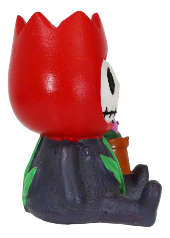 Ebros Gift Green Thumb Furrybones Tully The Tulip Flower Skeleton Furry Bones Figurine