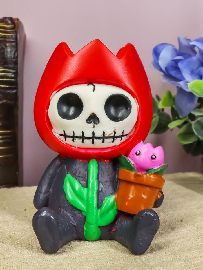 ebros gift Green Thumb Furrybones Tully The Tulip Flower Skeleton Furry Bones Figurine
