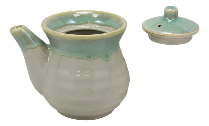 Ebros Gift Green Traditional Japanese Tenmoku Glazed Porcelain Vinegar Soy Sauce Dispenser