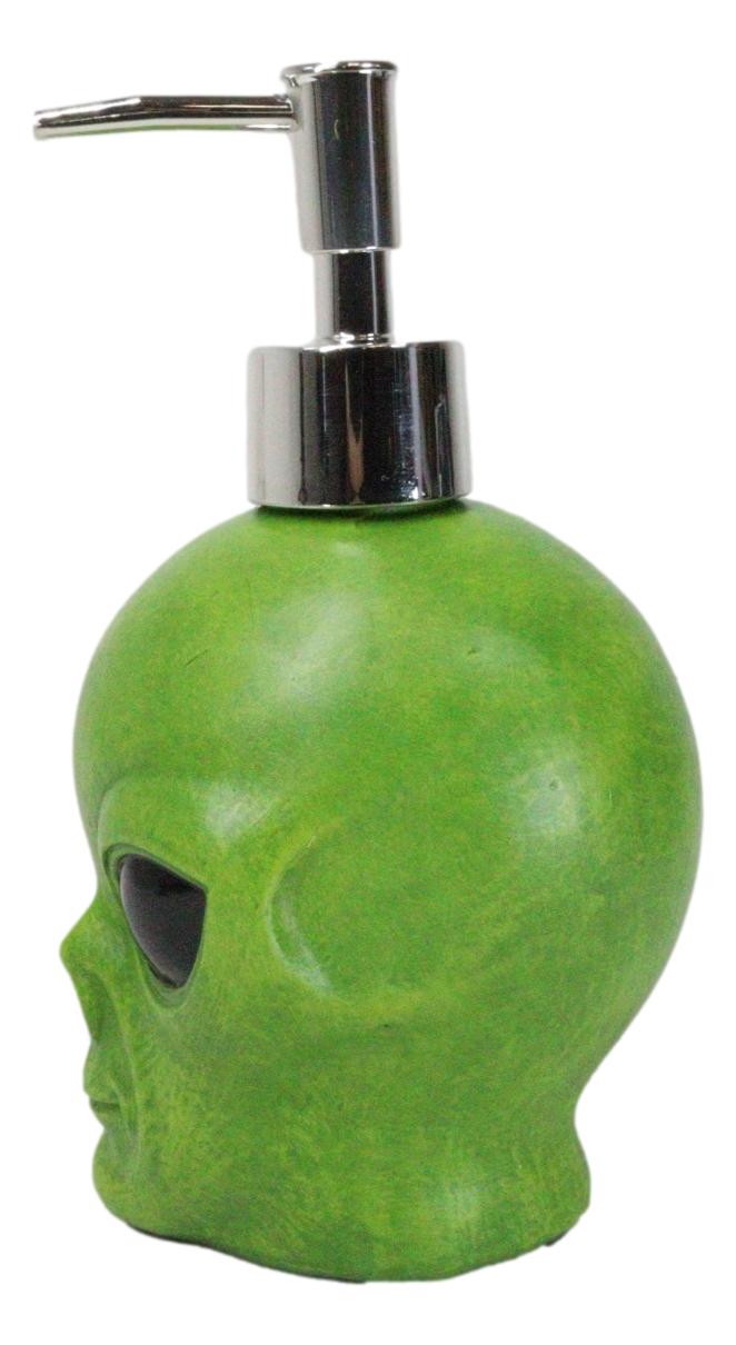 Ebros Gift Green UFO Extra Terrestrial Roswell Alien Liquid Soap Or Lotion Pump Dispenser