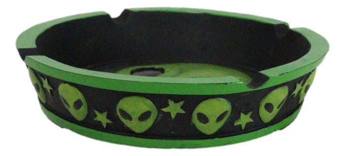 Ebros Gift Green UFO Outer Space Colony Extra Terrestrial Roswell Alien Cigarette Ashtray