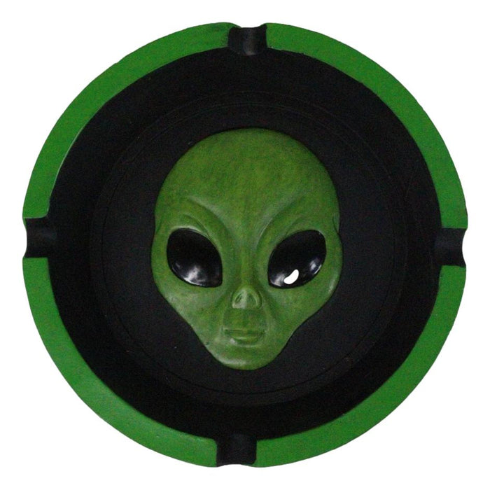 Ebros Gift Green UFO Outer Space Colony Extra Terrestrial Roswell Alien Cigarette Ashtray