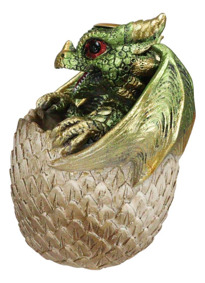 Ebros Gift Green Wyrmling Baby Dragon On Golden Egg Backflow Incense Cone Burner Figurine