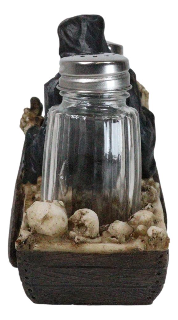 Ebros Gift Grim Reaper Charon Skeleton Rowing Boat In River Styx Salt Pepper Shakers Holder