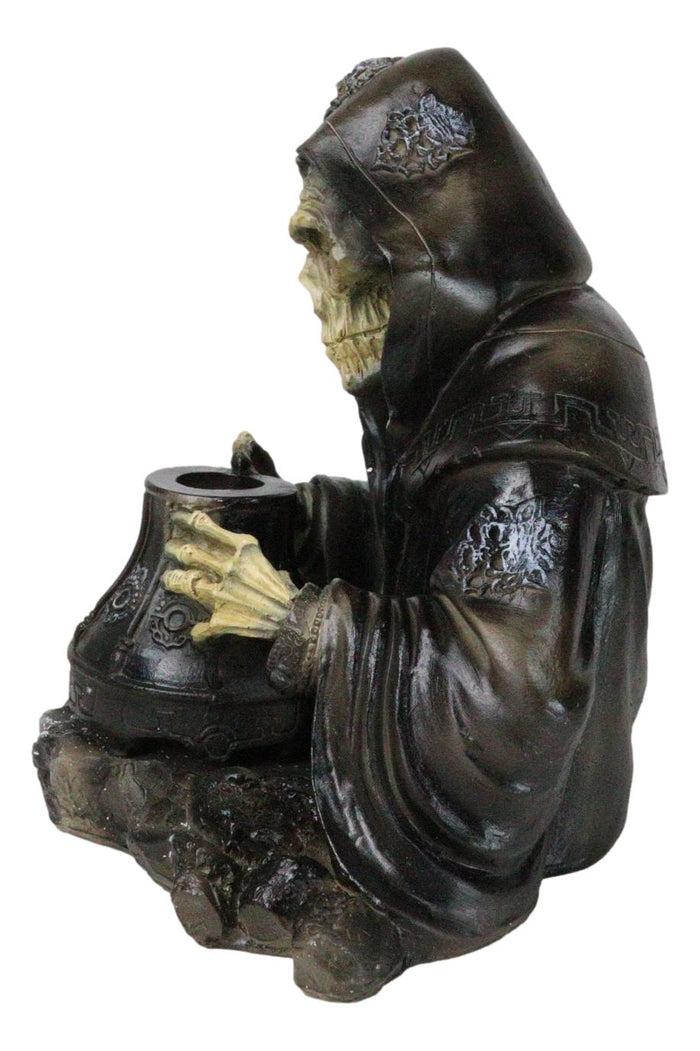 Ebros Gift Grim Reaper Skeleton Wizard Chanting Spells Backflow Incense Cone Burner Statue