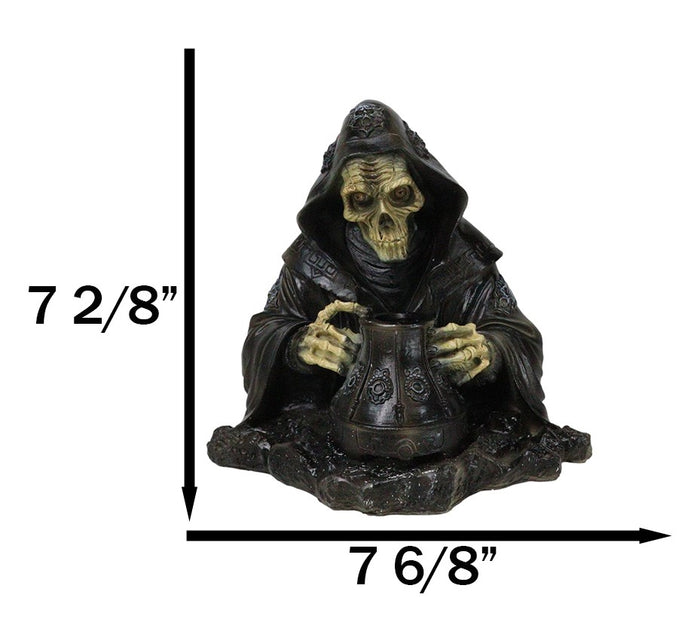 Ebros Gift Grim Reaper Skeleton Wizard Chanting Spells Backflow Incense Cone Burner Statue