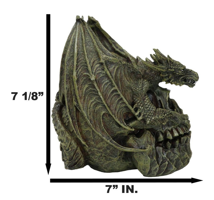 Ebros Gift Hades Hellbringer Drogon Winged Behemoth Dragon Perching On Rocky Skull Figurine
