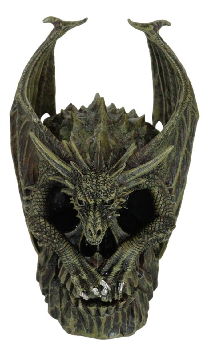 Ebros Gift Hades Hellbringer Drogon Winged Behemoth Dragon Perching On Rocky Skull Figurine