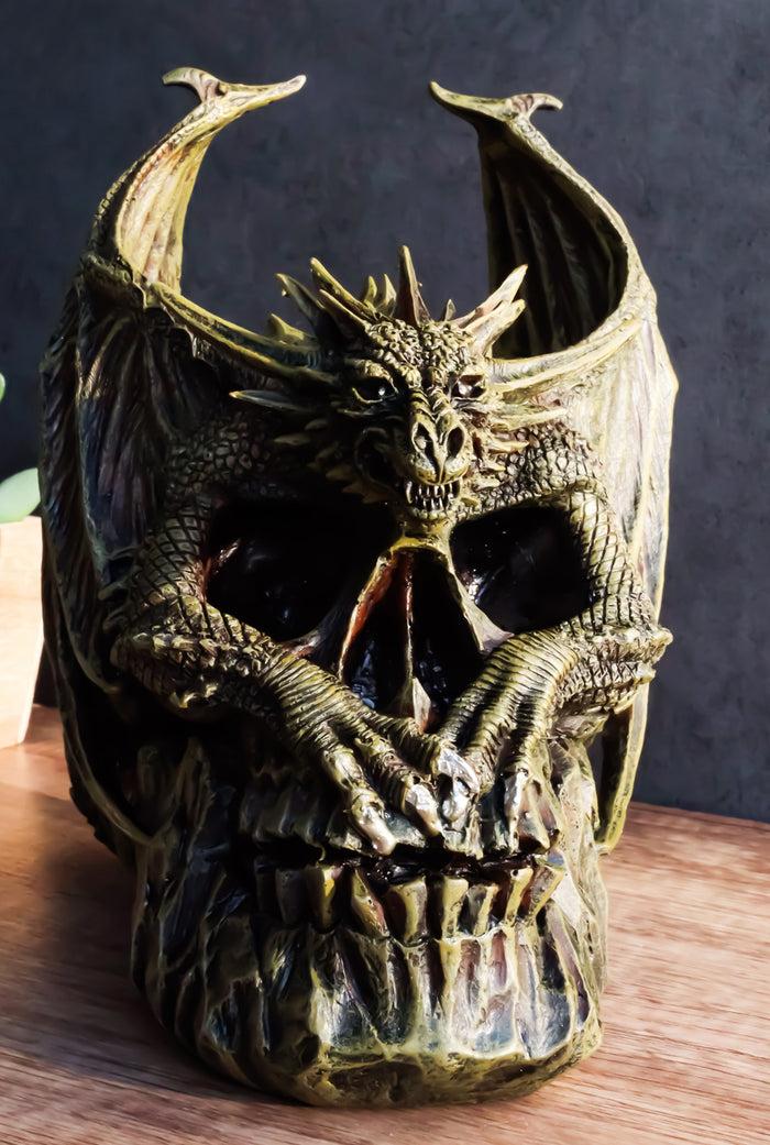 ebros gift Hades Hellbringer Drogon Winged Behemoth Dragon Perching On Rocky Skull Figurine