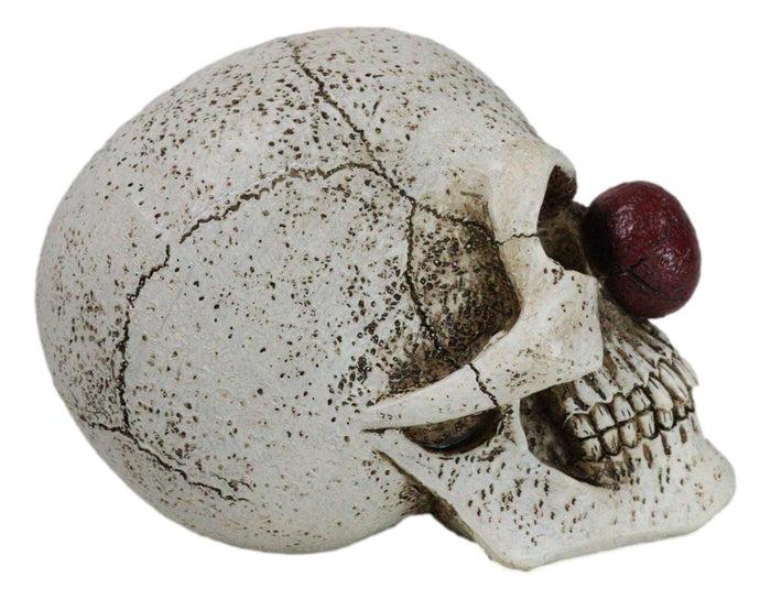 Ebros Gift Halloween Creepy IT Jester Clown Harlequin Skull With Maroon Nose Figurine
