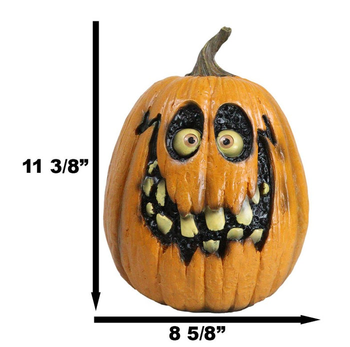 Ebros Gift Halloween Extreme Ray Villafane Pumpkin Sculpture Spooky Ghost Skull Head