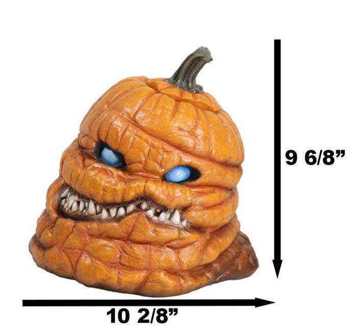 Ebros Gift Halloween Extreme Ray Villafane Pumpkin Sculpture Spooky Grinning Skull Head