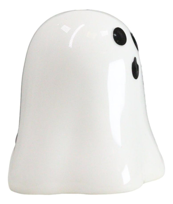 Ebros Gift Halloween Gothic Spooky White Cloaked Ghosts Ceramic Salt And Pepper Shakers Set