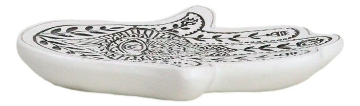 Ebros Gift Hamsa Palm Hand Of God Eye Of Providence Floral Motifs Jewelry Dish Figurine