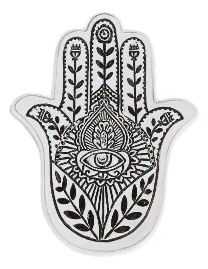 Ebros Gift Hamsa Palm Hand Of God Eye Of Providence Floral Motifs Jewelry Dish Figurine