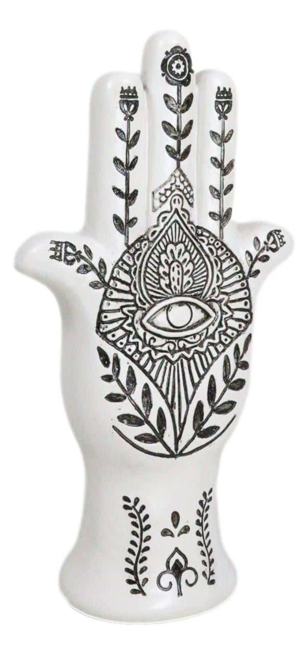 Ebros Gift Hamsa Palm Hand Of God Eye Of Providence With Floral Motifs Decorative Figurine