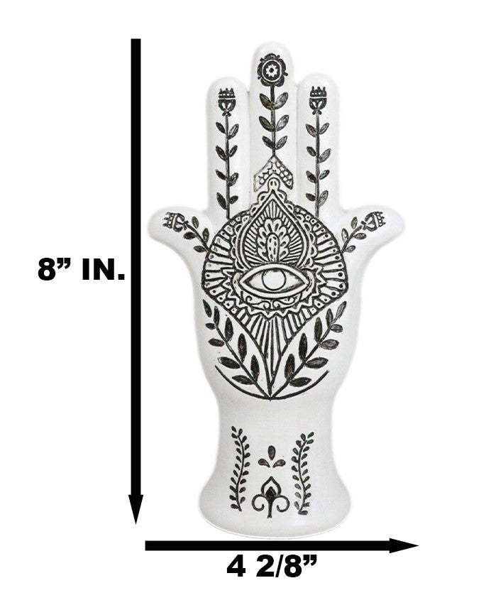 Ebros Gift Hamsa Palm Hand Of God Eye Of Providence With Floral Motifs Decorative Figurine