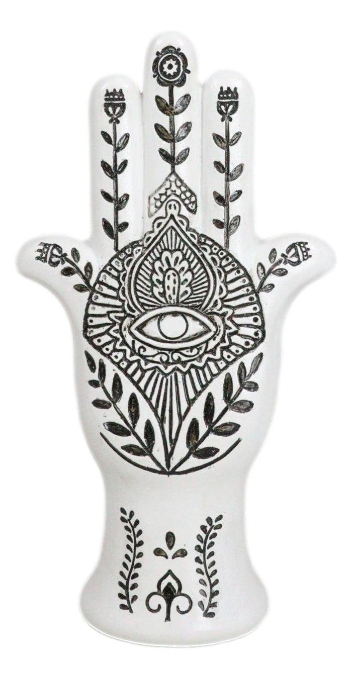 Ebros Gift Hamsa Palm Hand Of God Eye Of Providence With Floral Motifs Decorative Figurine