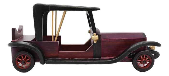 Ebros Gift Hand Made Wood Retro Antique Style Purple Model T Sedan Car Wine Holder Figurine