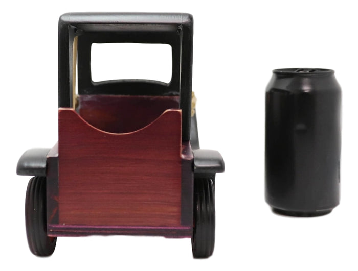 Ebros Gift Hand Made Wood Retro Antique Style Purple Model T Sedan Car Wine Holder Figurine