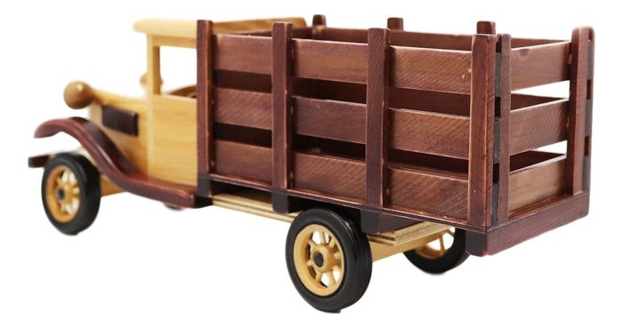 Ebros Gift Hand Made Wood Retro Classic Style Model TT Pick Up Truck Wine Holder Figurine