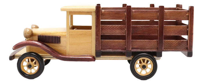 Ebros Gift Hand Made Wood Retro Classic Style Model TT Pick Up Truck Wine Holder Figurine