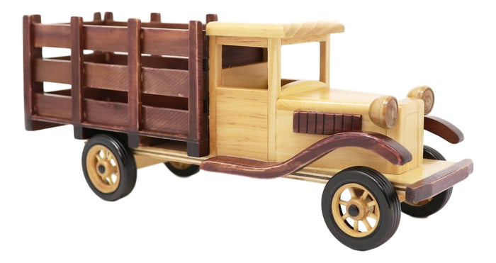 Ebros Gift Hand Made Wood Retro Classic Style Model TT Pick Up Truck Wine Holder Figurine