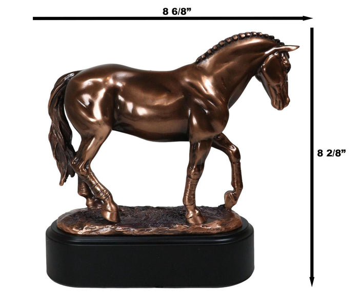 Ebros Gift Hanoverian Mare Horse Walking The Pasture Bronze Electroplated Figurine Statue
