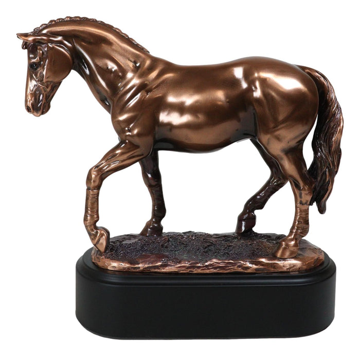 Ebros Gift Hanoverian Mare Horse Walking The Pasture Bronze Electroplated Figurine Statue